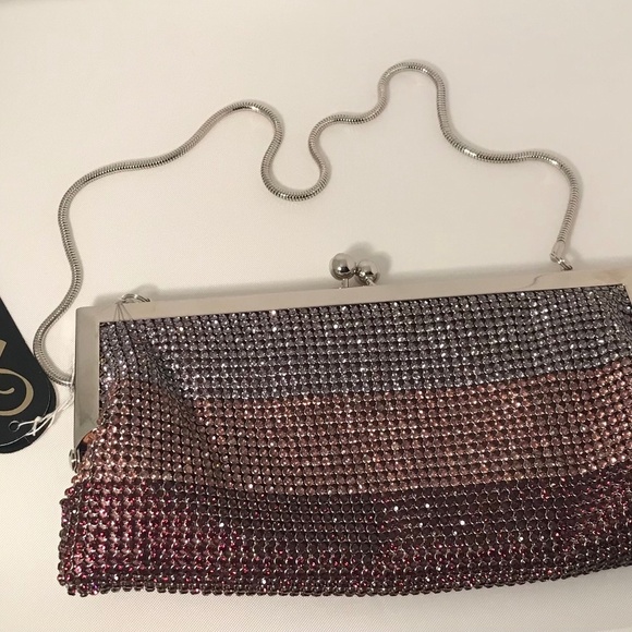 𝅺CLUTCH  Rainbow Beaded With Metal Chain NWT - Picture 2 of 3